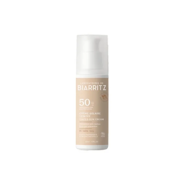 Laboratoires de Biarritz Crème Solaire Teintée Visage SPF50 Bio 50 ml - Teinte : Ivoire