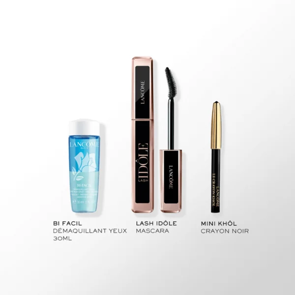 Lancôme - Lash Idôle Coffret mascara avec son démaquillant Bi-Facil et son crayon Khôl
