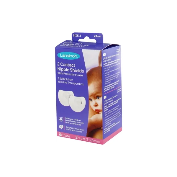 Lansinoh 2 Bouts de Sein Contact et Étui de Protection - Taille : 24 mm