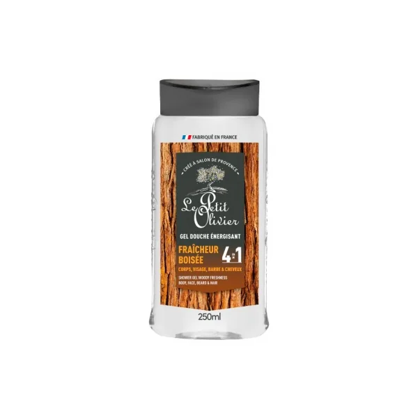 Le Petit Olivier Gel Douche Énergisant 4en1 Fraîcheur Boisée 250 ml