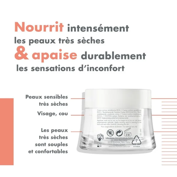 LES ESSENTIELS - Crème Nutritive Revitalisante Riche - Visage - Peaux Très Sèches, 50ml
