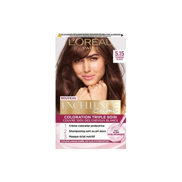 L'Oréal Paris Excellence Crème Coloration Triple Soin 192 ml - Coloration : 5.15 Marron Glacé
