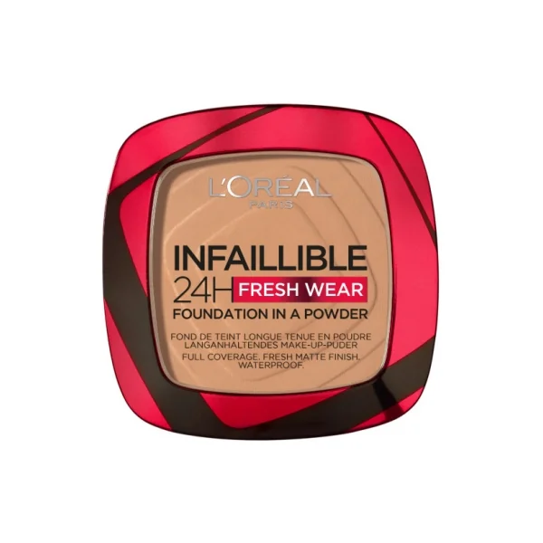 L'Oréal Paris Infaillible 24H Fond de Teint Longue Tenue en Poudre 9 g - Teinte : 260 Neutre/Soleil Doré