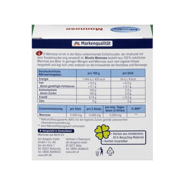 Mannose 20 Sticks, 40 g