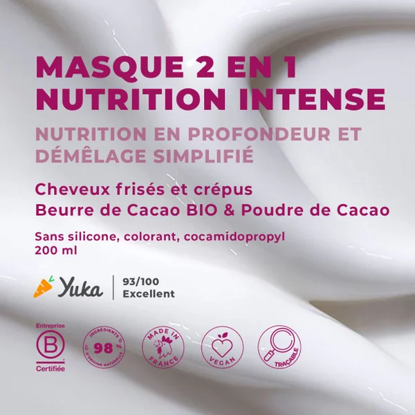 Masque 2En1 Nutri Intense Poudre Et Beurre De Cacao Bio, 300ml