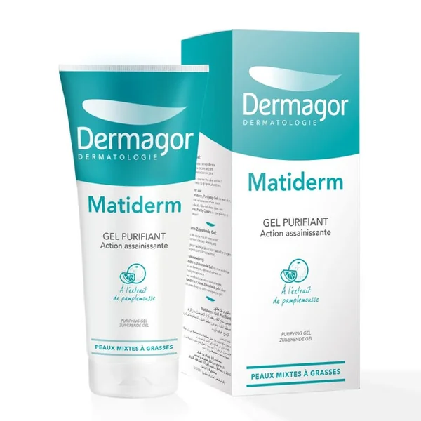 MATIDERM - Gel Purifiant - Visage et Corps - Peaux Mixtes à Grasses, 200ml
