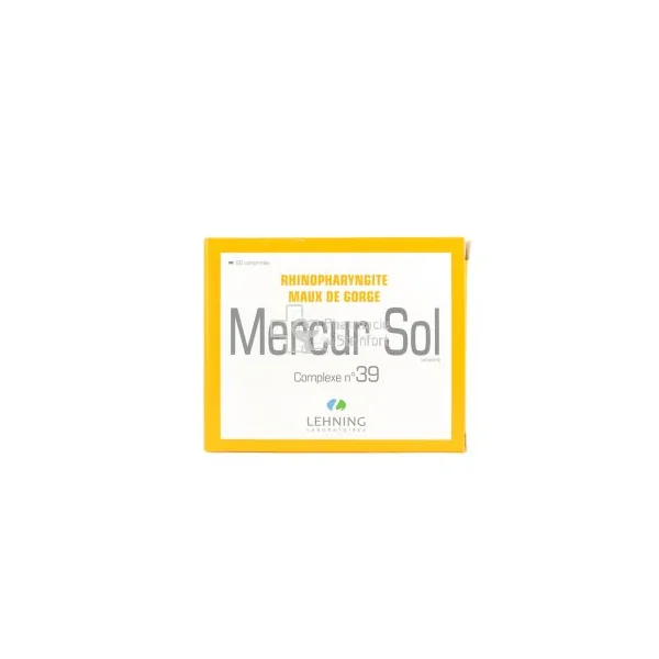 Mercur Sol Complexe 39 Rhinopharingite Maux de Gorge Lehning 60 Comprimés
