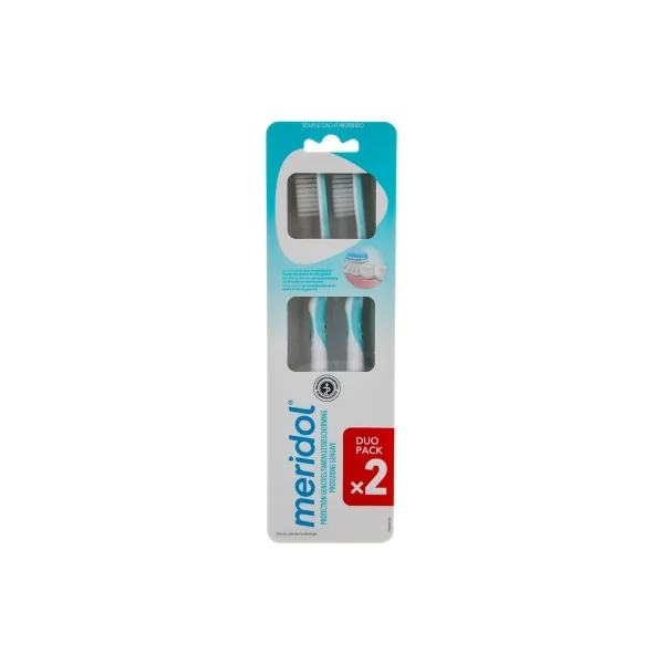 Meridol Duo-Pack Brosses à Dents Souples - Couleur : Vert et Rouge