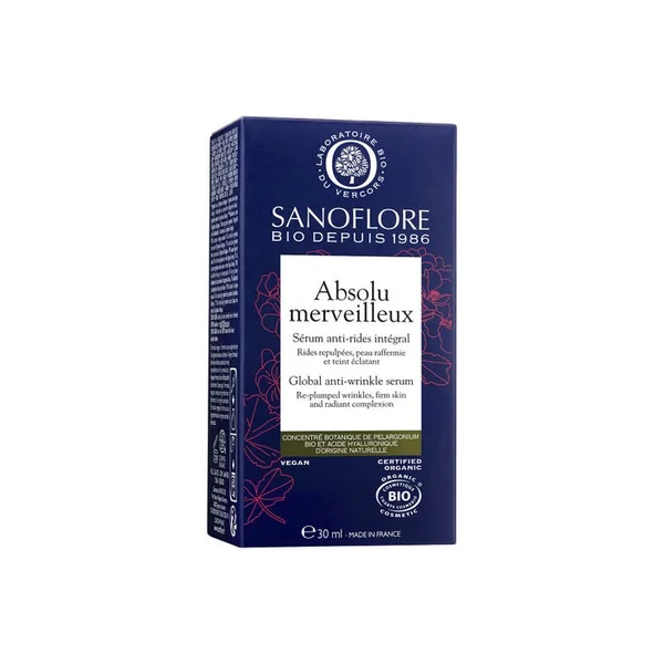 MERVEILLEUSE - Absolu Merveilleux Sérum Anti-Rides Intégral Bio - Tous Types de Peaux, 30ml