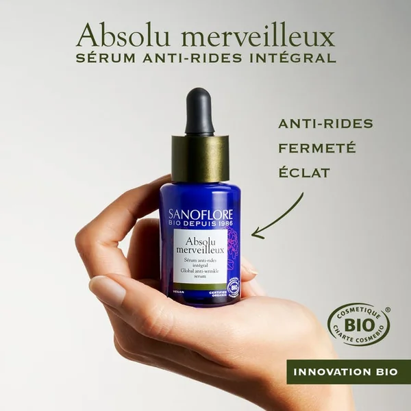 MERVEILLEUSE - Absolu Merveilleux Sérum Anti-Rides Intégral Bio - Tous Types de Peaux, 30ml