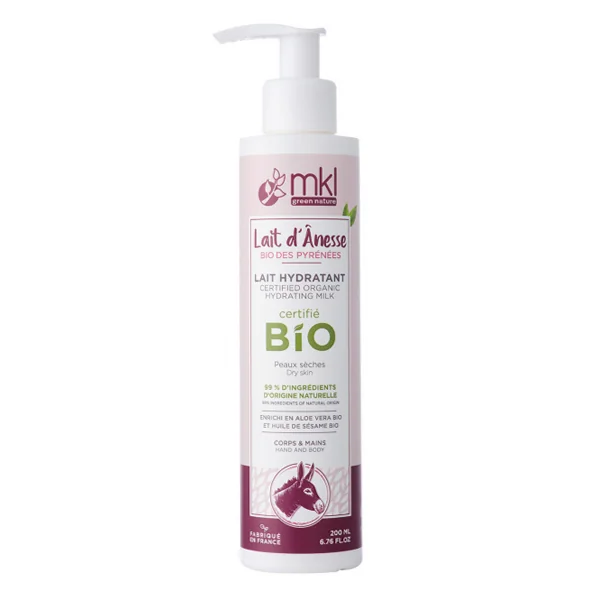 MKL Lait hydratant corps et mains Lait d'ânesse bio