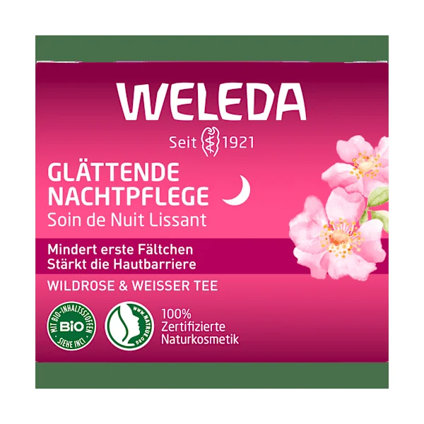 Nachtcreme glättend Wildrose & weißer, 40 ml