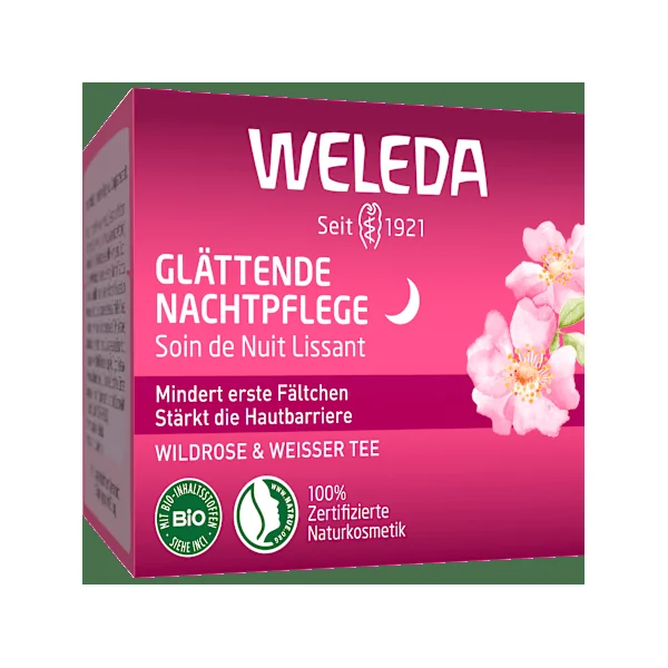 Nachtcreme glättend Wildrose & weißer, 40 ml