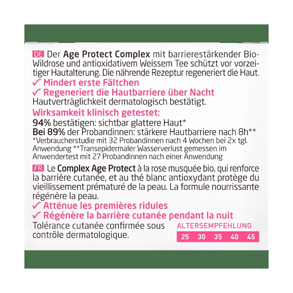 Nachtcreme glättend Wildrose & weißer, 40 ml