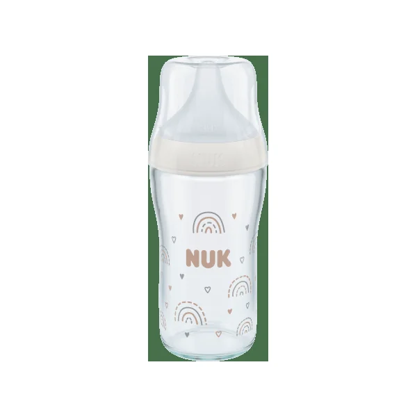 NUK Babyflasche aus Glas Perfect Match, weiß, ab 3. Monat, 230 ml, 1 St