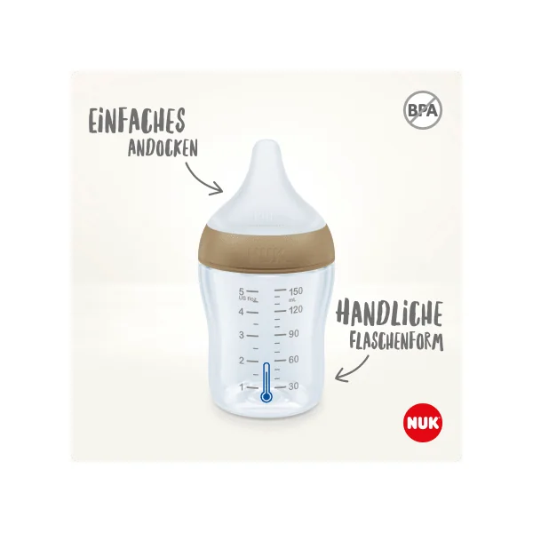 NUK Babyflasche aus Glas Perfect Match, weiß, ab 3. Monat, 230 ml, 1 St