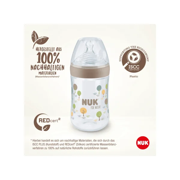 NUK Babyflasche for Nature, braun, 0-6 Monate, 260ml, 1 St