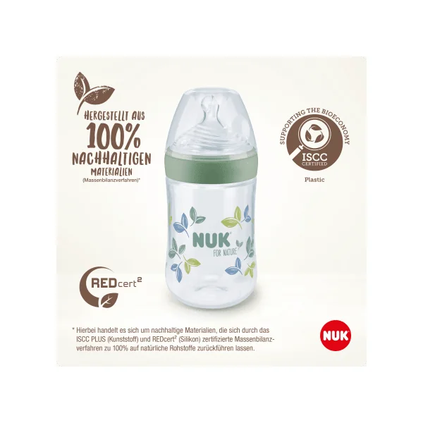 NUK Babyflasche for Nature, grün, 0-6 Monate, 260ml, 1 St