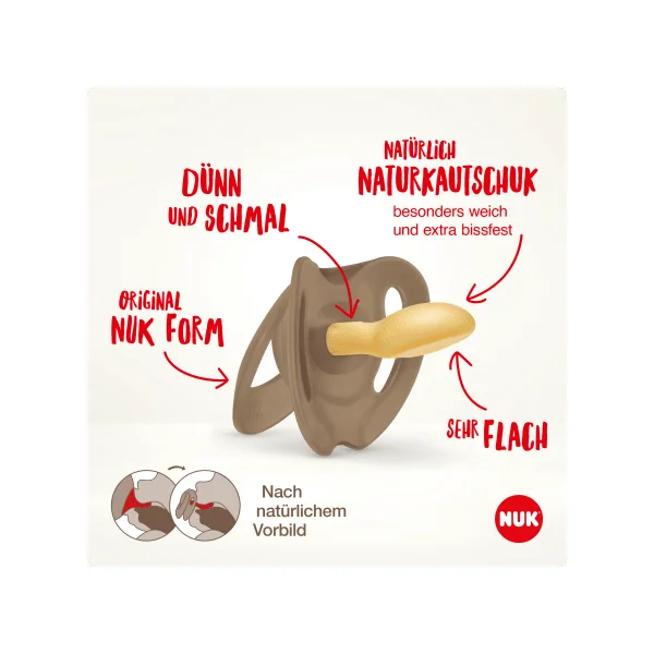 NUK Schnuller for Nature Latex, grün/beige, Gr.2, 6-18 Monate, 2 St