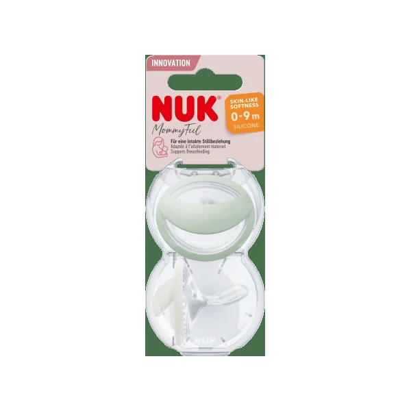 NUK Schnuller Mommy Feel Silikon, mint/weiß, Gr.1 , 0-9 Monate, 2 St