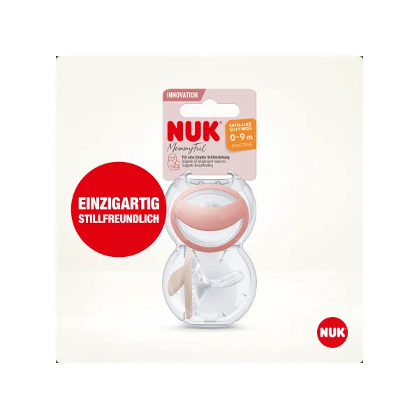 NUK Schnuller Mommy Feel Silikon, rosa/creme, Gr.1, 0-9 Monate, 2 St