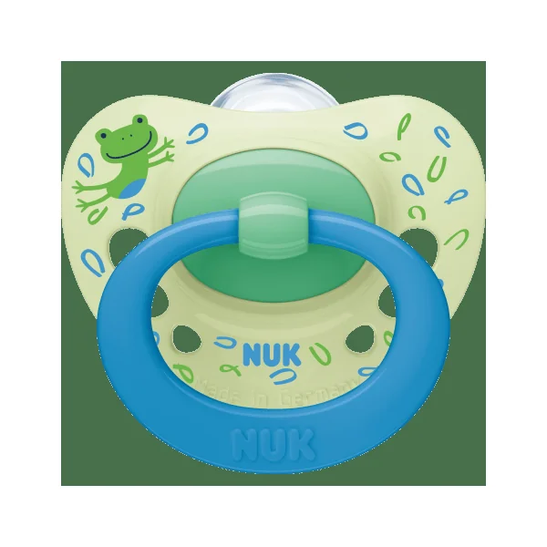 NUK Schnuller Signature Silikon, grün/blau, 6-18 Monate, 2 St