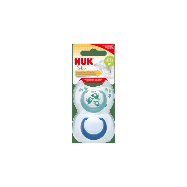 NUK Schnuller Star Silikon, türkis/blau, Gr.3, 18-36 Monate, 2 St
