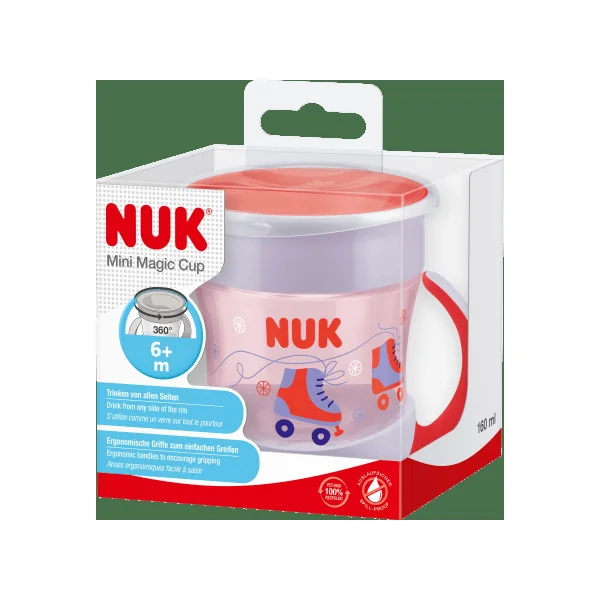 NUK Trinklernbecher Evolution Mini Magic Cup rot/lila, 160 ml, 1 St