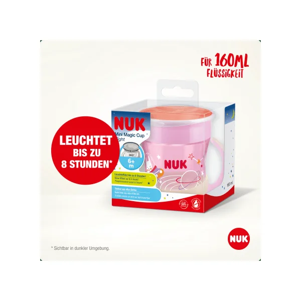NUK Trinklernbecher Mini Magic Cup Night rosa, 160 ml, 1 St