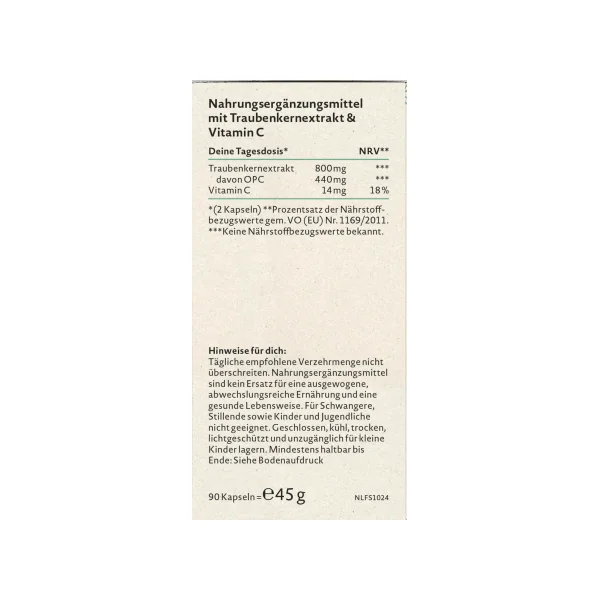 OPC Traubenkernextrakt Kapseln 90 St, 45 g