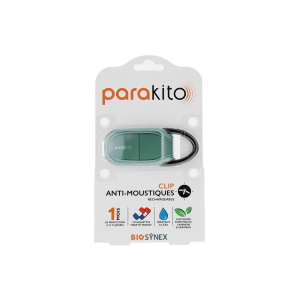 Parakito Clip Anti-Moustiques Rechargeable - Couleur : Kaki