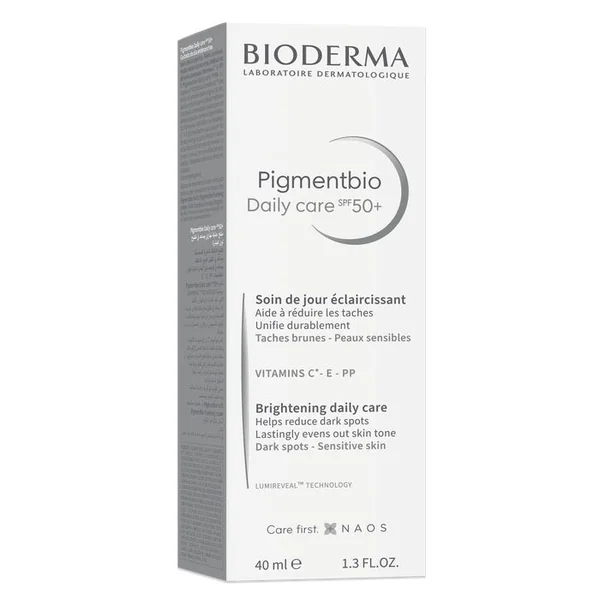 PIGMENTBIO - Daily Care Soin de Jour Eclaircissant SPF50+ - Peaux Sensibles, 40ml