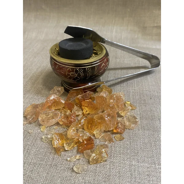 Pince à charbon ardent argentée pour encens naturels