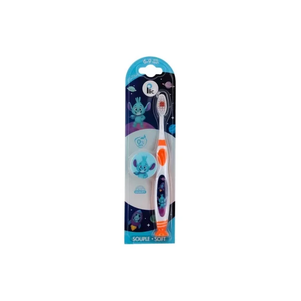 Plic Dental Junior Brosse à Dents Souple Enfant 6-9 Ans - Couleur : Orange