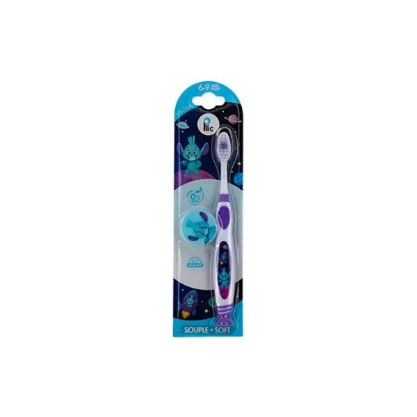Plic Dental Junior Brosse à Dents Souple Enfant 6-9 Ans - Couleur : Violet