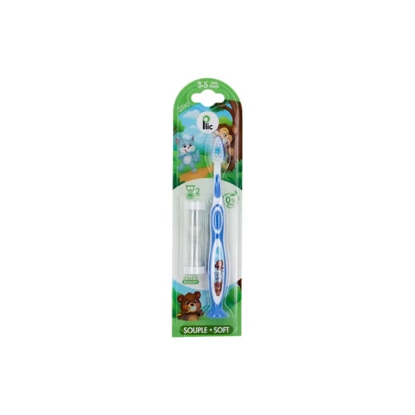 Plic Dental Kids Brosse à Dents Souple Enfant 3-5 Ans - Couleur : Bleu