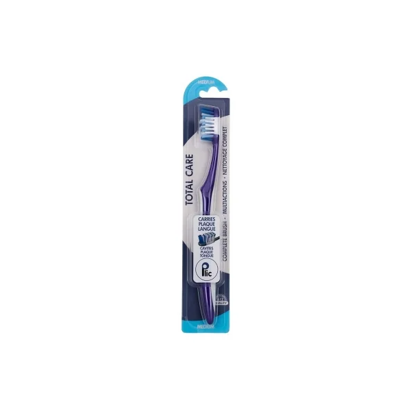 Plic Dental Total Care Brosse à Dents Medium - Couleur : Bleu