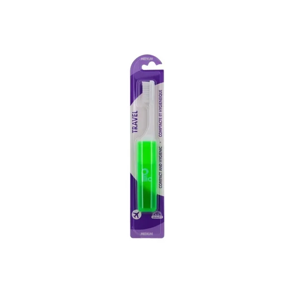Plic Dental Travel Brosse à Dents de Voyage Medium - Couleur : Vert