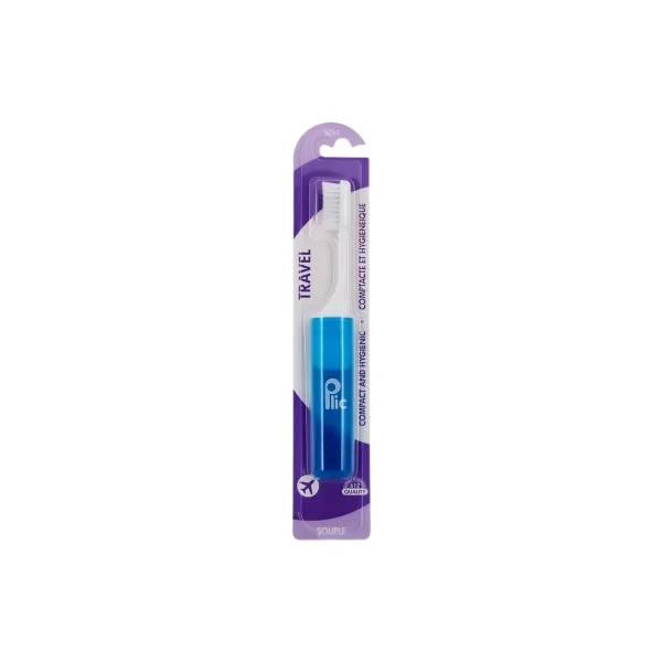 Plic Dental Travel Brosse à Dents de Voyage Souple - Couleur : Bleu