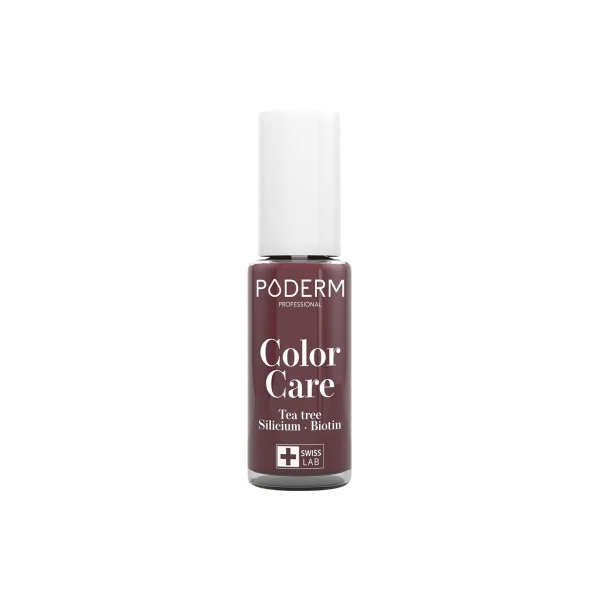 Poderm Color Care Vernis à Ongles Soin Tea Tree 8 ml - Couleur : 437 : Rouge Noir