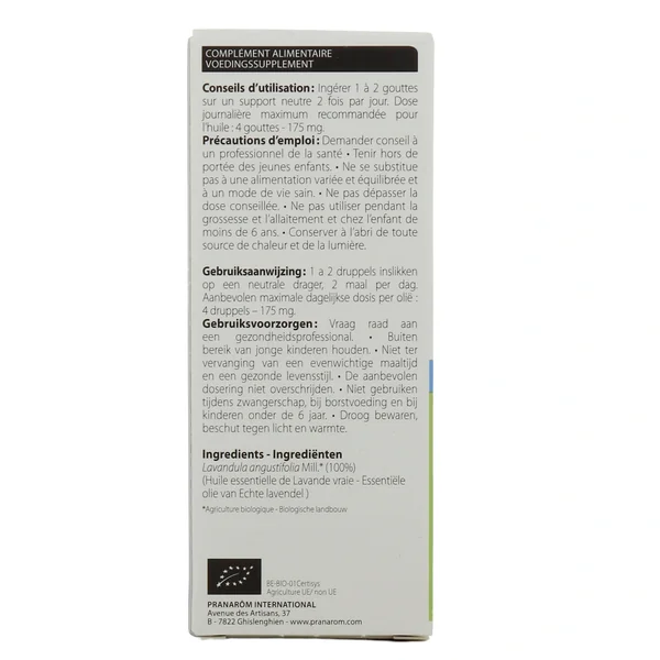 Pranarôm Huile Essentielle de Lavande Vraie
