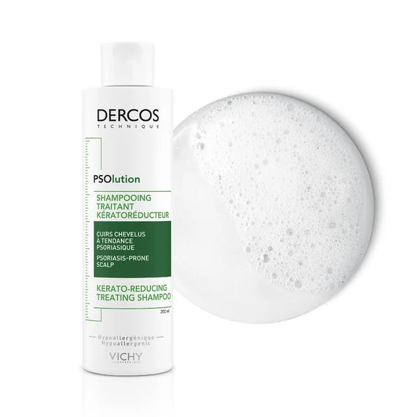 PSOlution - Shampooing Traitant Kératoréducteur Cuirs Chevelus à tendance Psoriasique, 200ml