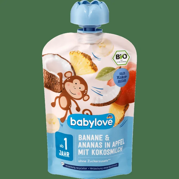 Quetschie Banane & Ananas in Apfel mit Kokosmilch ab 1 Jahr recyclebar, 100 g