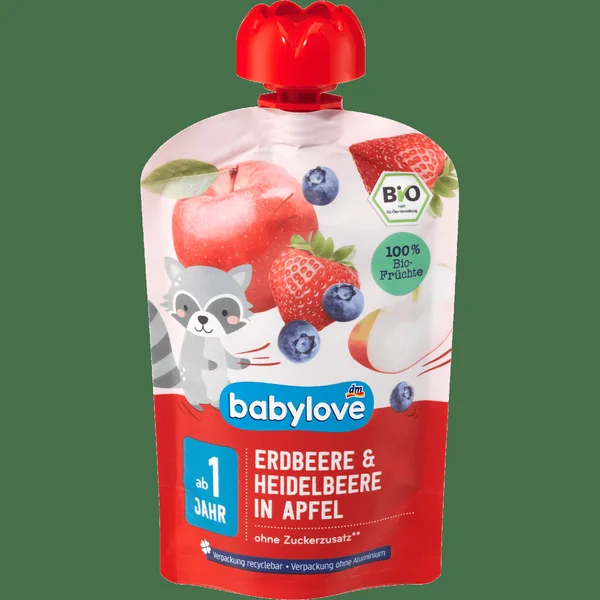 Quetschie Erdbeere & Heidelbeere in Apfel ab 1 Jahr recyclebar, 100 g