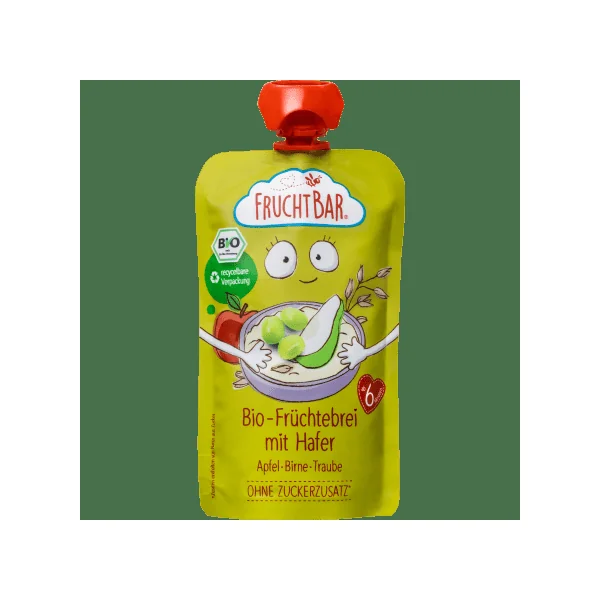 Quetschie Früchtebrei mit Hafer, Apfel, Birne, Traube ab 6 Monaten, 120 g