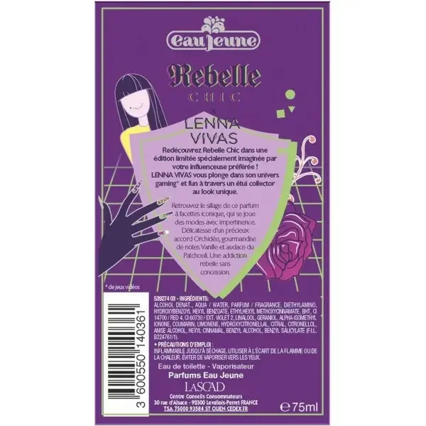 Rebelle Chic ( Edition Limitée by LENNA VIVAS ) - Eau de Toilette Femme 75ml de Eau Jeune
