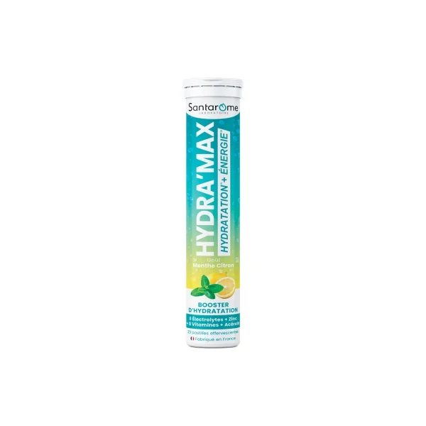 Santarome Hydra'Max Booster d'Hydratation 20 Pastilles Effervescentes - Goût : Menthe-Citron