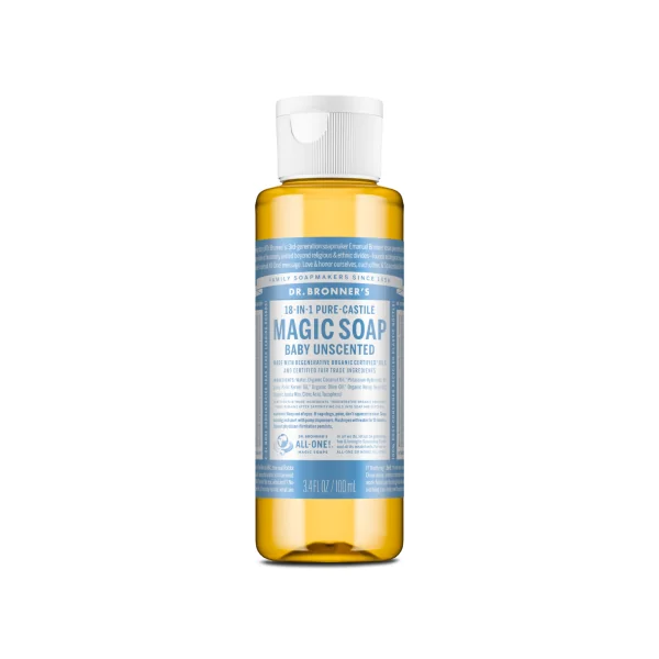 Savon liquide non parfumé Dr Bronner's 100ml