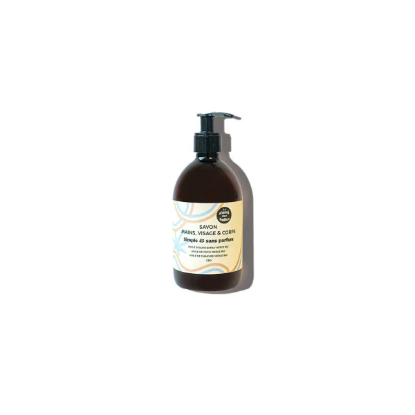 Savon mains, visage et corps - simple et sans parfum - 500 ml