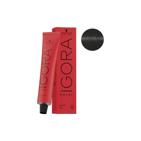 Schwarzkopf Igora Royal Coloration Permanente 60 ml - Coloration : 1-0 Noir Naturel